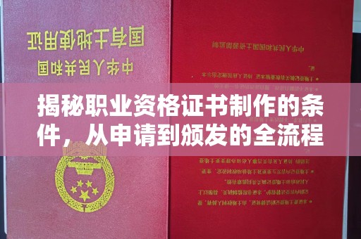 沐川揭秘职业资格证书制作的条件，从申请到颁发的全流程解析